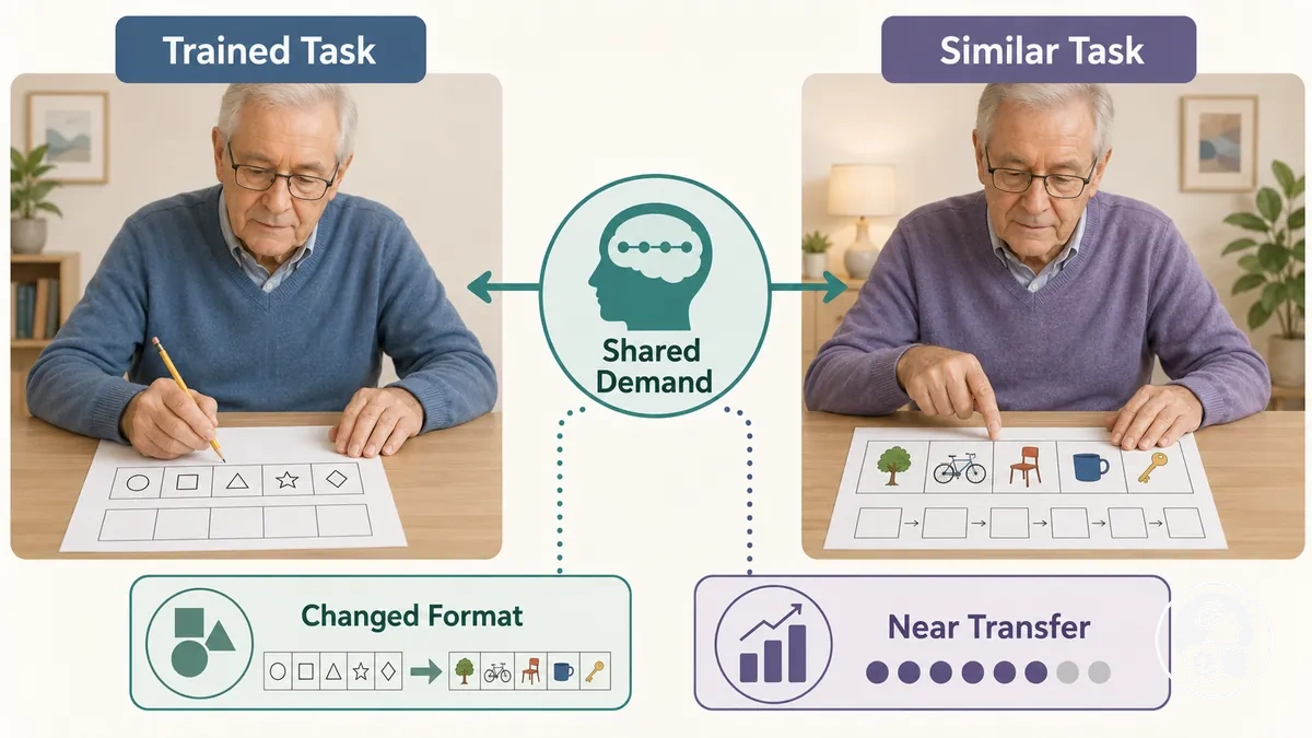 Comparison of a practised printable memory task with a similar task used to illustrate near transfer