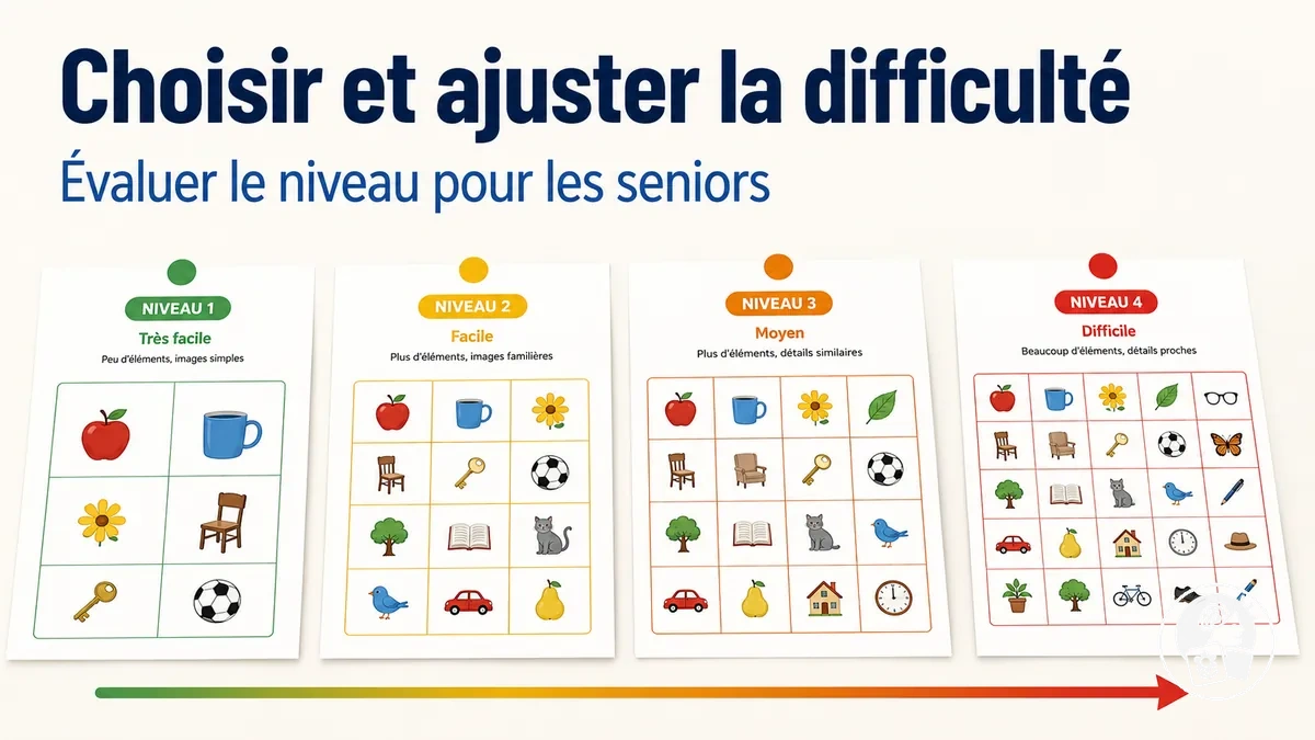 Jeux de mémoire à imprimer pour seniors classés du niveau le plus facile au plus difficile
