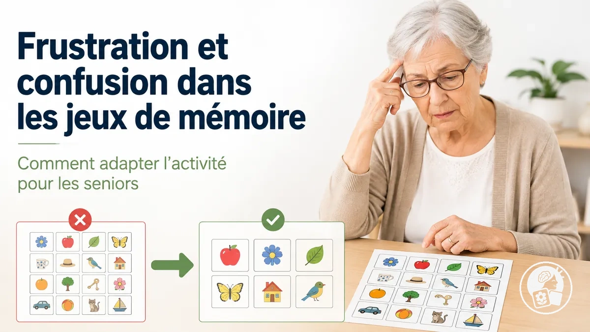 Jeu de mémoire à imprimer adapté pour réduire la confusion et la frustration chez un senior