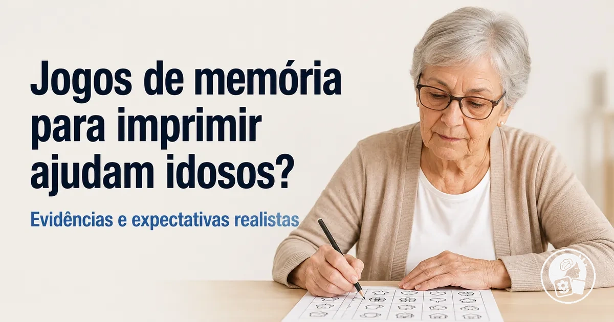 Pessoa idosa fazendo uma atividade de memória para imprimir com expectativas realistas sobre seu uso
